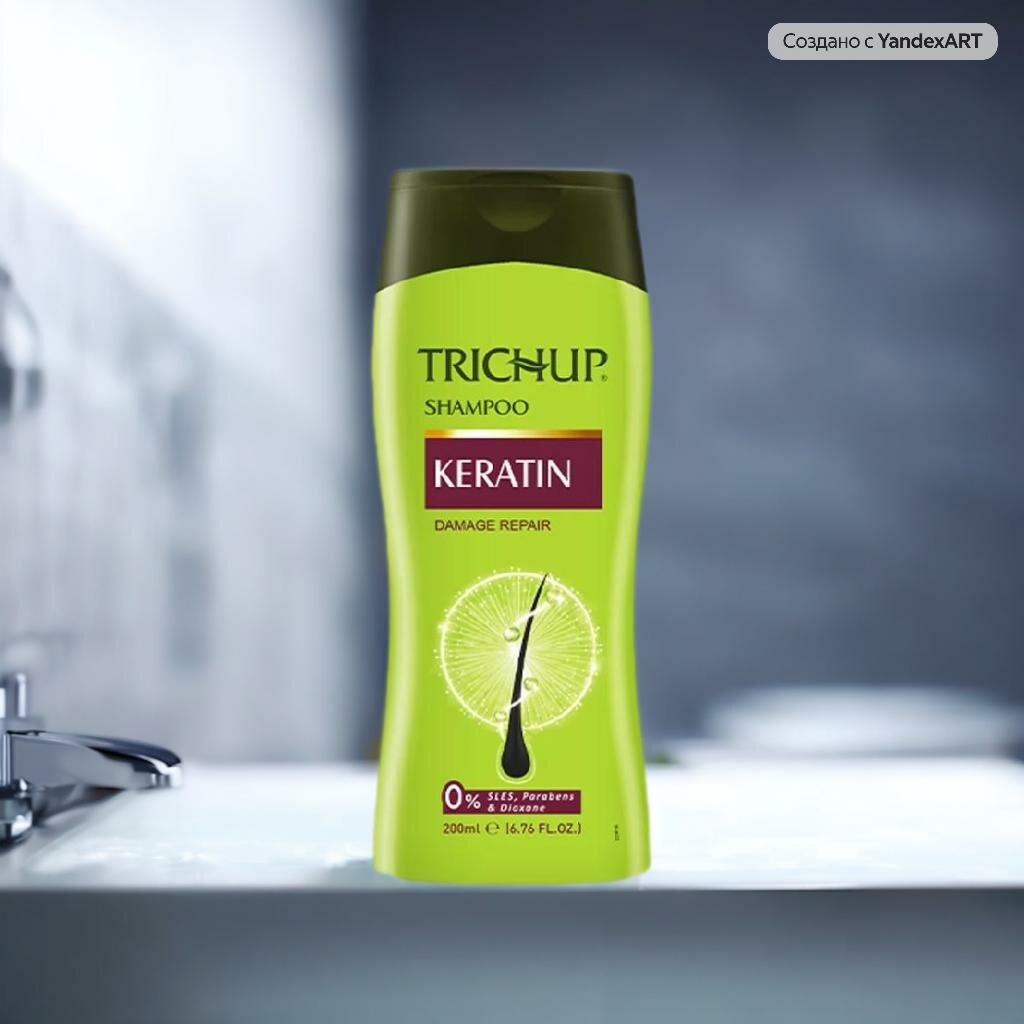 Trichup Vasu Очищающий шампунь с Кератином Тричап Индия, 200мл — фото 1
