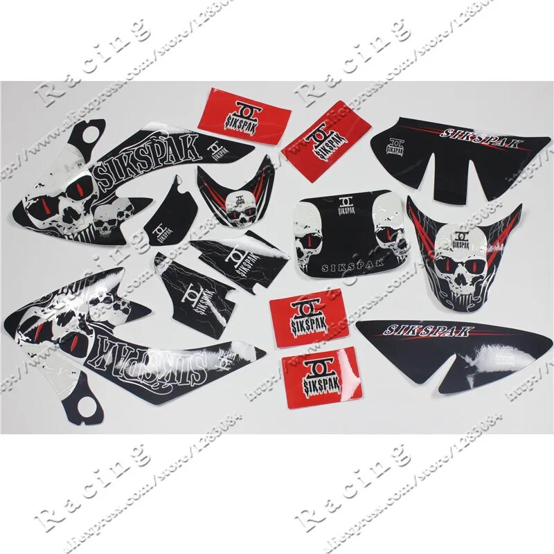 3M наклейки Эмблемы Наклейки Графика CRF50 SSR SDG DHZ Thumpstar питбайк Красного/черного цвета 4