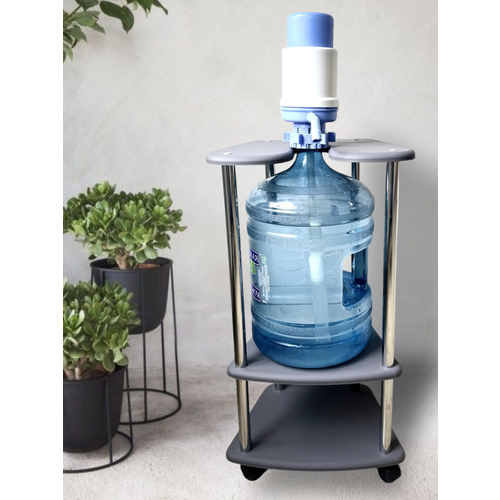 Напольная подставка под бутыль 19 л. GARRET, металл, МДФ, цвет серый