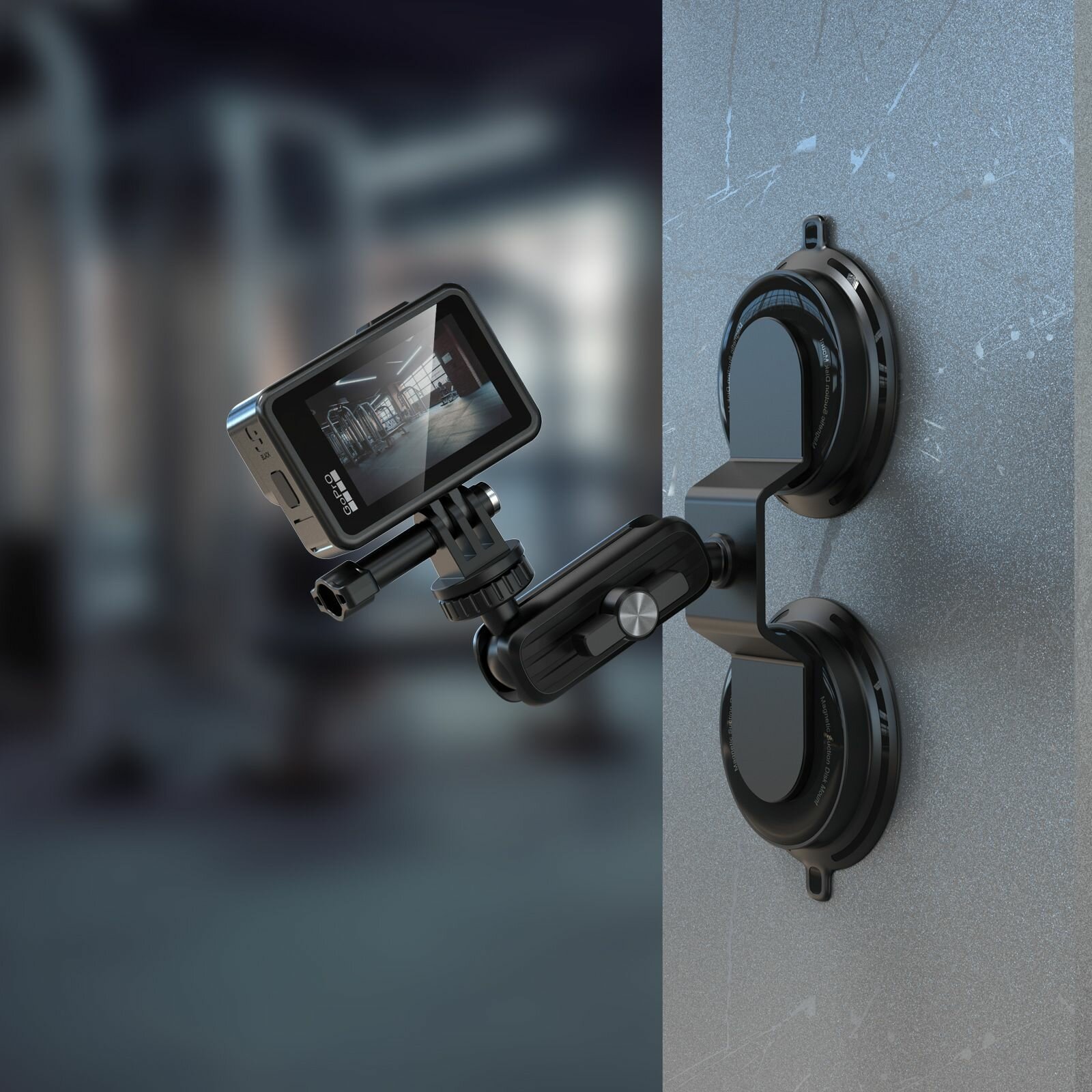 Двойное магнитное крепления с Magic arm Dual Magnetic Suction Cup Mounting insta360 x4/x3, GoPro, Pocket 3