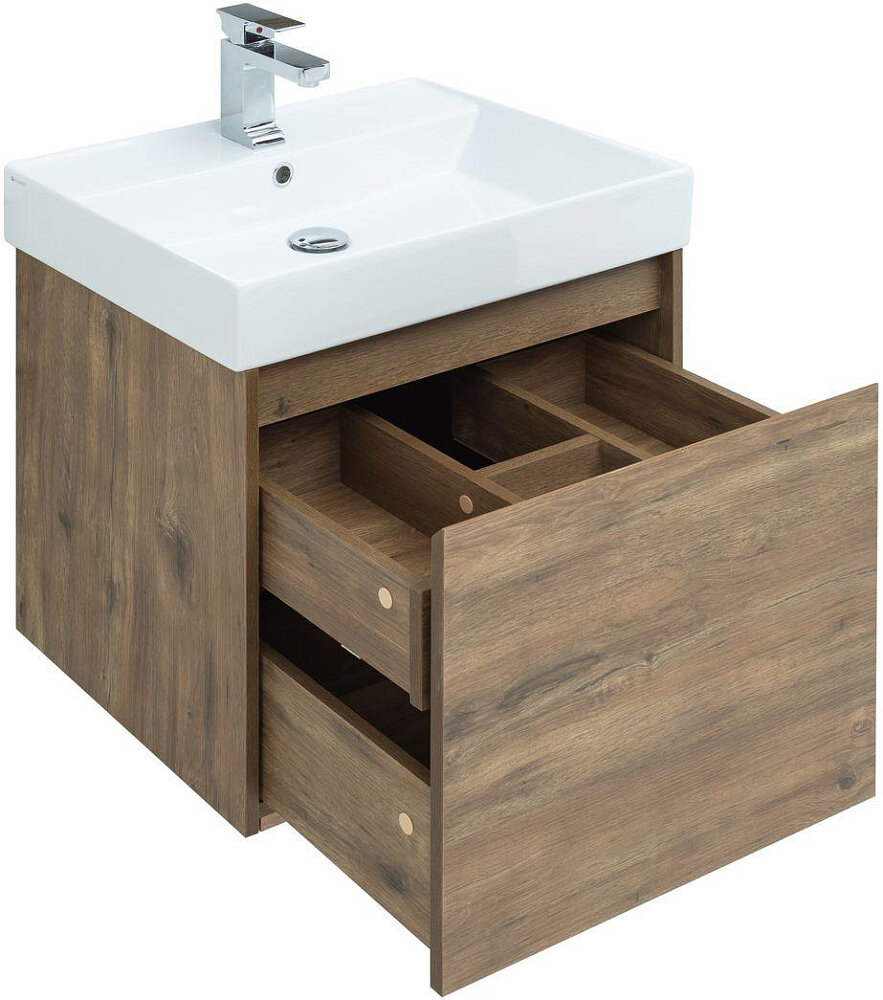 Тумба под раковину Aquanet Nova Lite 60 см 249511 с 1 ящиком, коричневый - фото №18