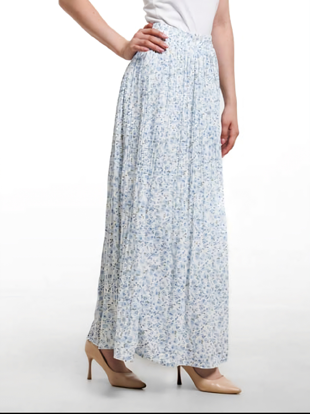 Юбка 42-48, размер стандарт, белый/голубой — фото 1