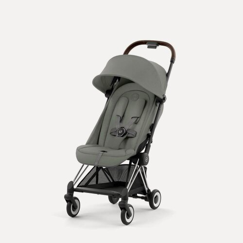 Изображение товара Прогулочная коляска Cybex Coya, цвет Mirage Grey / Chrome Brown (Серый / Серебристое шасси)