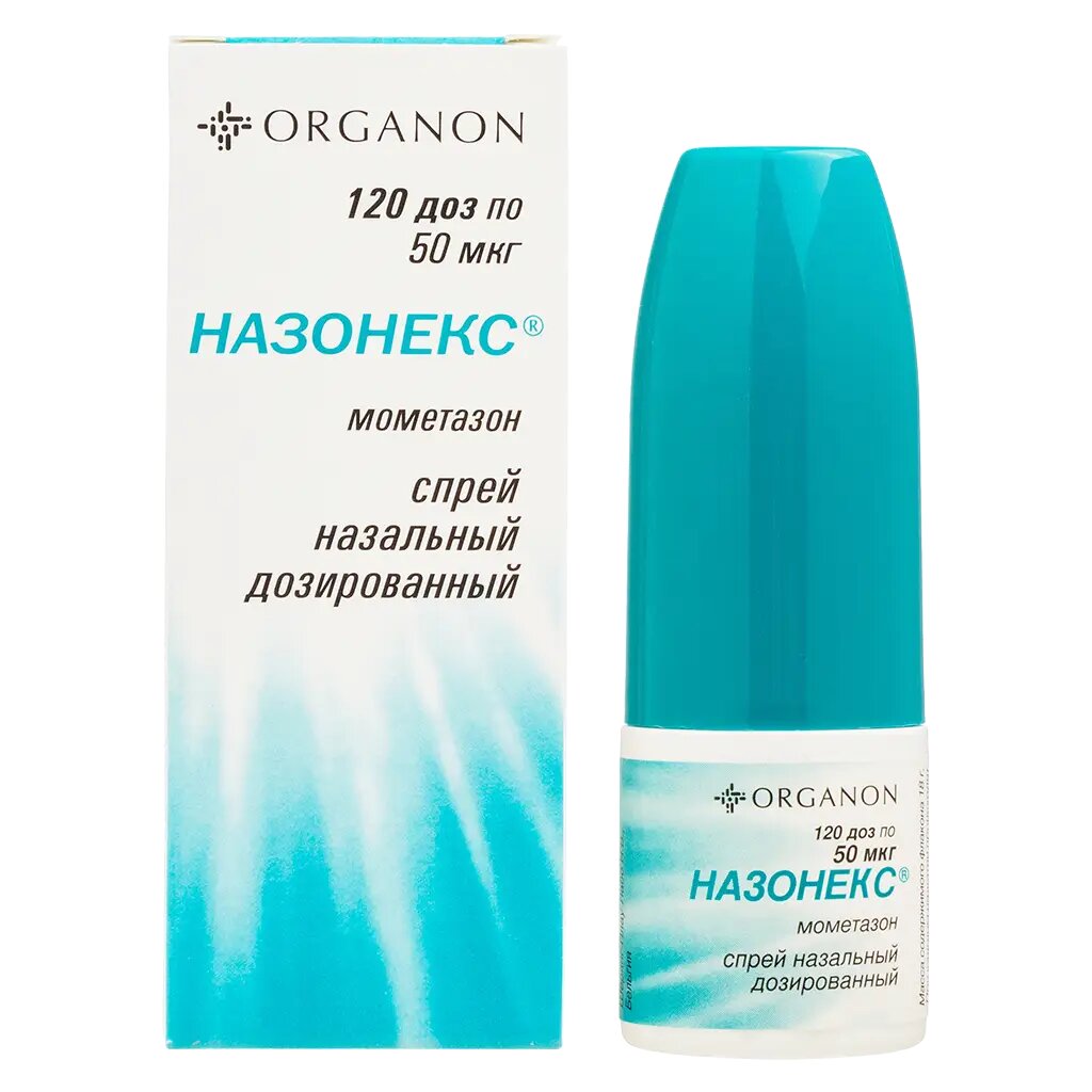 Назонекс спрей назальный дозированный 50 мкг/доза 18 г (120 доз) 1 шт