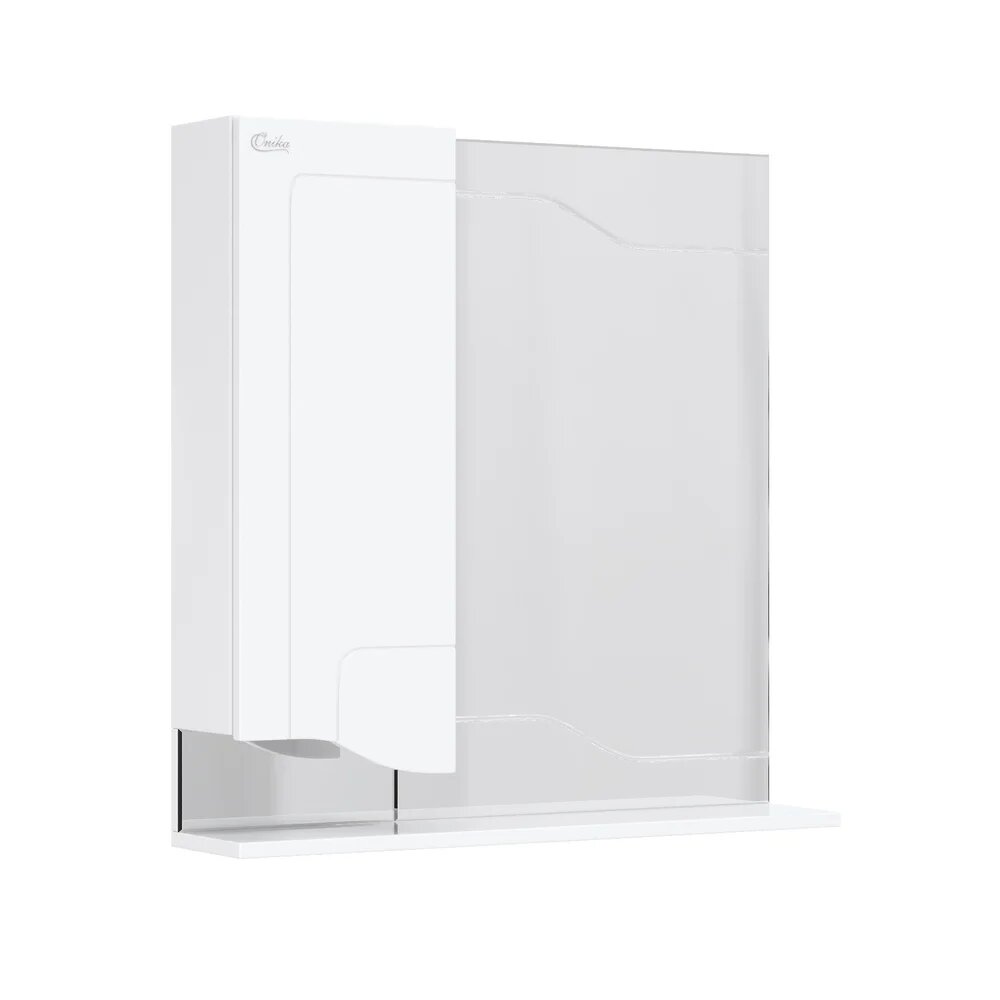 Зеркало Onika Веронэлла 75 L с полкой со шкафчиком 75 2 см белое в современном стиле