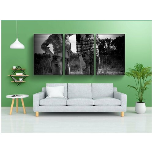 фото Набор модулных постеров для интерьера "пастушка, дикий запад, шапка" 60x90 см. в тубусе, без рамки lotsprints