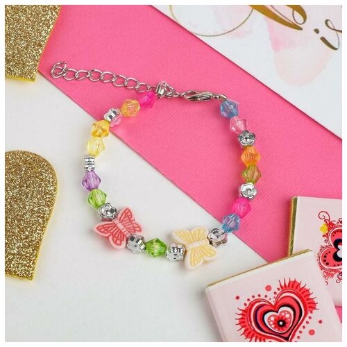 Браслет детский Выбражулька бабочки две цвет микс 30300₽