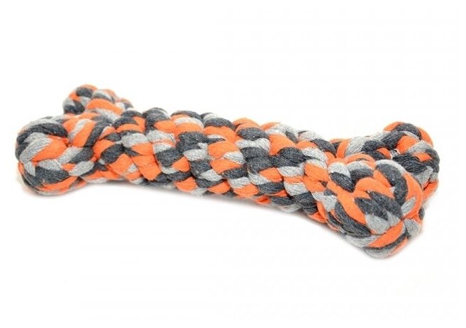 Игрушка для собак веревочная DUVO+ "Кость", серо-оранжевая, 23см (Бельгия)