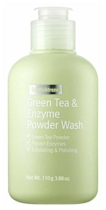 Очищающая энзимная пудра с зеленым чаем By Wishtrend Green Tea & Enzyme Powder Wash