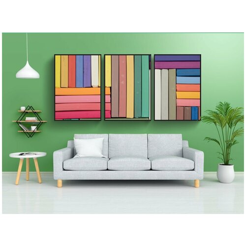 фото Набор модулных постеров для интерьера "задний план, цветные карандаши, цвет" 60x90 см. в тубусе, без рамки lotsprints