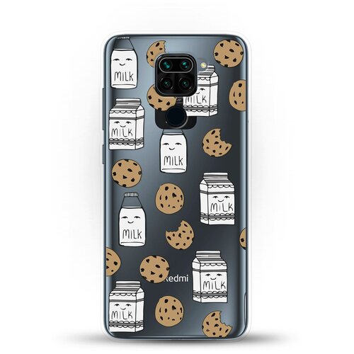 фото Силиконовый чехол молоко и печеньки на xiaomi redmi note 9 andy & paul