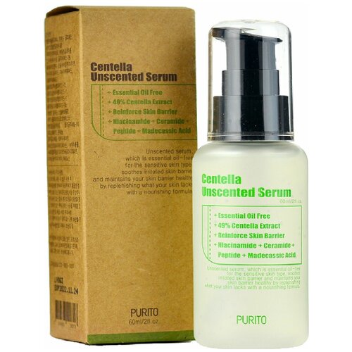 Безмасляная сыворотка для чувствительной кожи Purito Centella Unscented Serum 60мл