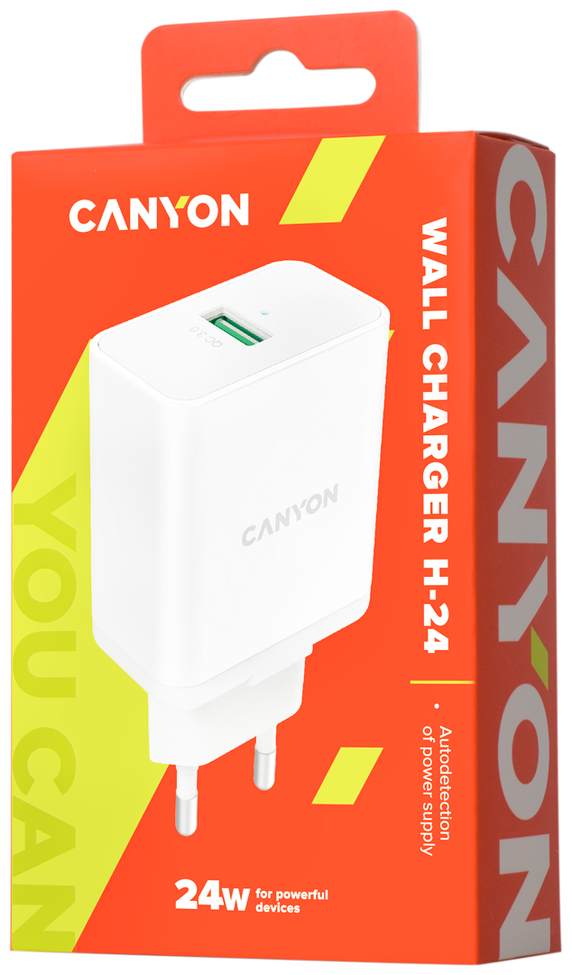 Сетевое зарядное устройство CANYON CNE-CHA24W, белый
