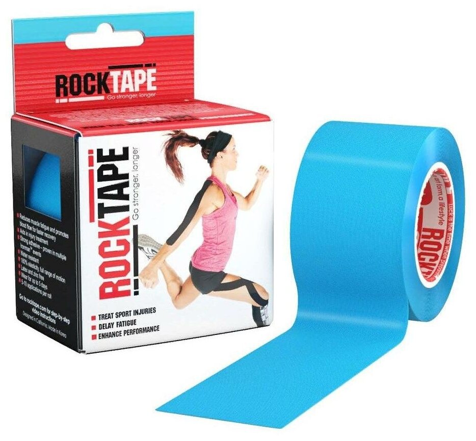 Кинезиотейп Rocktape 5 см х 5 м, голубой