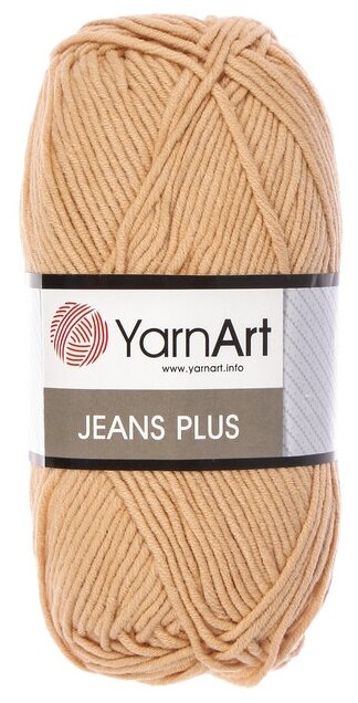 Пряжа YarnArt Jeans PLUS бежевый (07), 55%хлопок/45%акрил, 160м, 100г, 1шт - фотография № 3