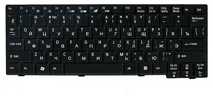 Клавиатура для ноутбука Acer One 531H D150 D250 P531 AOA150 ZG5 A110; Gateway LT30 LT3000 черн