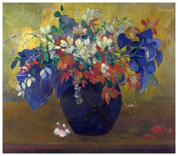 Репродукция на холсте Ваза Цветов (A Vase of Flowers) Гоген Поль 34см. x 30см.