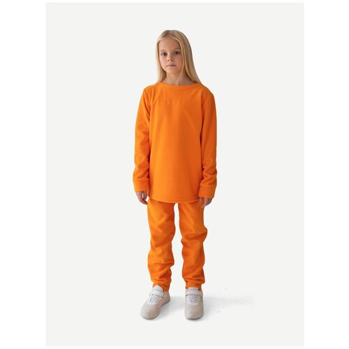 Оранжевый флисовый костюм «просто» детский на 8 лет (128 см)
