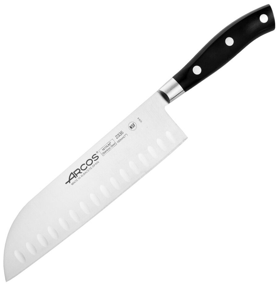 Нож кухонный стальной Сантоку 18 см ARCOS Riviera арт. 2335