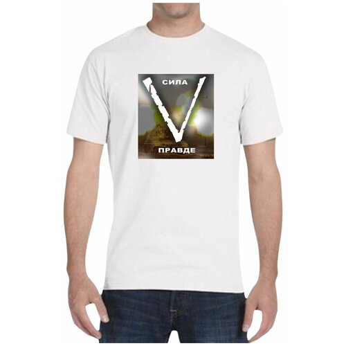 Футболка мужская белая #сила V правде