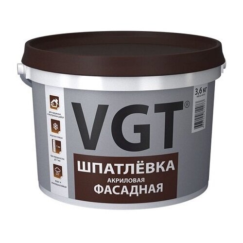 VGT Шпатлевка акриловая фасадная VGT / ВГТ (18 кг) шпатлевка универсальная акриловая 3 6 кг вгт