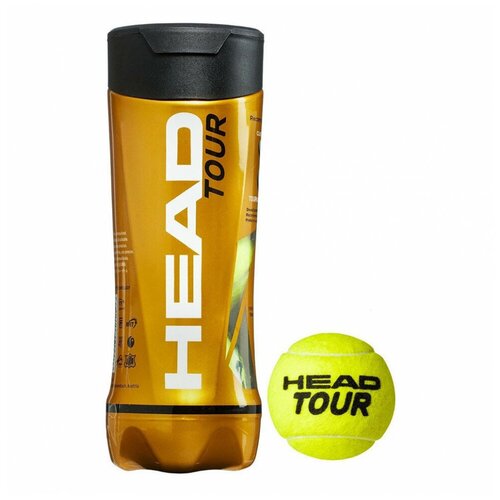 Мяч теннисный HEAD TOUR 4B, арт.570704 4 шт одобрено ITF, сукно, натуральная резина теннисный рюкзак head tour backpack 2023 25l cb