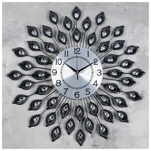 фото Часы настенные, серия:ажур,"завитки с листочками", плавный ход, 58 x 58 см, d=22 см сима-ленд