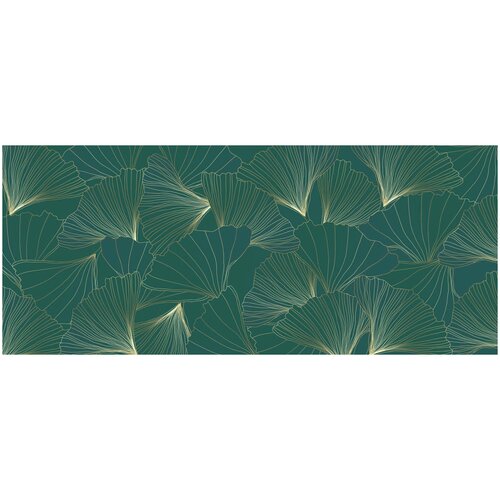 Фотообои Уютная стена Тонкая графика листье гинко 640х270 см Виниловые Бесшовные (единым полотном)