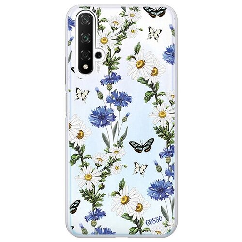 фото Ультратонкий силиконовый чехол-накладка для honor 20 с 3d принтом "hello, camomiles" gosso