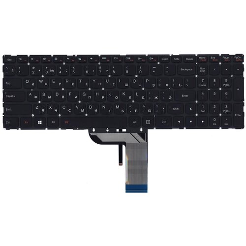 Клавиатура для ноутбука Lenovo IdeaPad 700 700-17ISK черная без рамки с подсветкой 3028₽