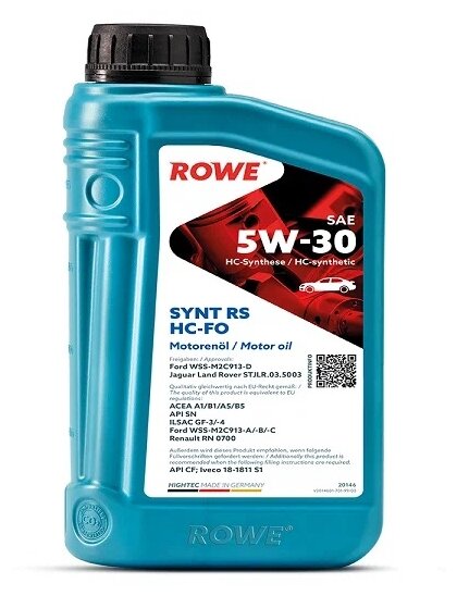 Моторное масло ROWE HIGHTEC SYNT RS 5W30 HC-FO 1л 20146-0010-03