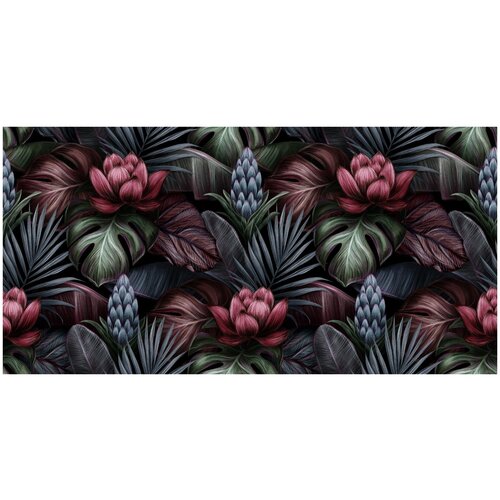 Флизелиновые фотообои Уютная стена Бесподобные тропические растения 540х270 см с текстурой Песок