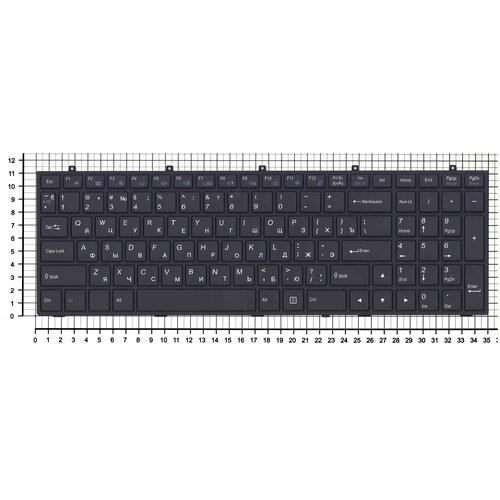 Клавиатура для ноутбука DNS Clevo W350 W370 черная c черной рамкой и подсветкой, плоский Enter клавиатура для ноутбука dns 0164801 0164802 clevo w350 w370 mp 12a36su 430 черная с рамкой с подсветкой