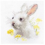 0-226 Набор для вышивания АЛИСА 'Белый крольчонок' 9x9см - изображение