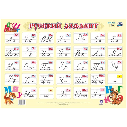 Плакат Учитель Русский алфавит (КПЛ-165) карточка обучающая а4 плакат алфавит русского языка