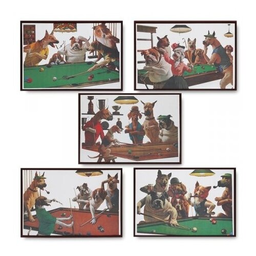 фото Набор зеркальных панно dogs 49x35см 5шт. yandex market