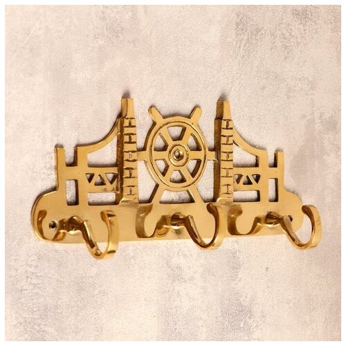 фото Крючки латунь "мне бы в море" 19х9х4,5 см rusexpress