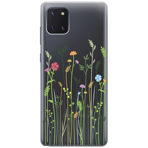 Ультратонкий силиконовый чехол-накладка Transparent для Samsung Galaxy Note 10 Lite с 3D принтом Flowers & Fern ультратонкий силиконовый чехол накладка transparent для samsung galaxy note 20 с 3d принтом lilac flowers