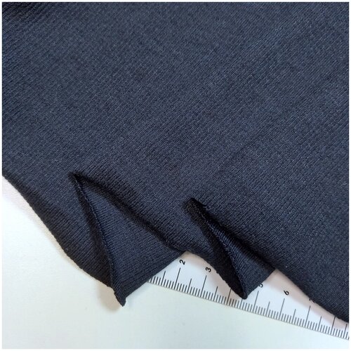 Ткань трикотаж кашкорсе с кашемиром, Италия, 0.5 м * 85 см, черный