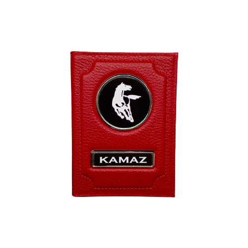 Обложка для автодокументов и паспорта Кamaz (камаз) кожаная флотер