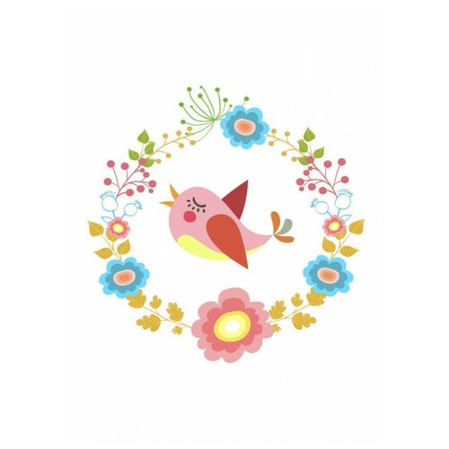 Термонаклейка на одежду Птичка, Оранжевый Слоник