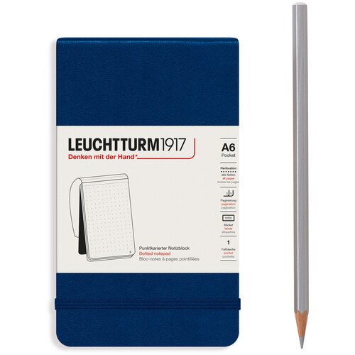 Блокнот Leuchtturm Reporter A6 94л в точку твердая обложка Синий Неви