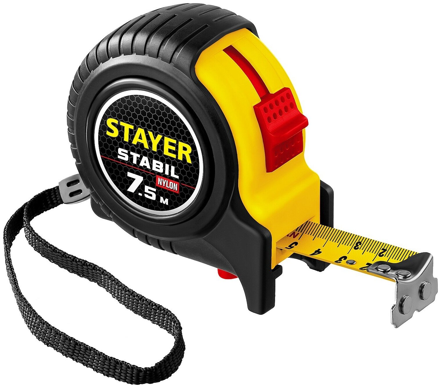 STAYER Stabil, 7.5 м х 25 мм, рулетка с двухсторонней шкалой, Professional (34131-075)