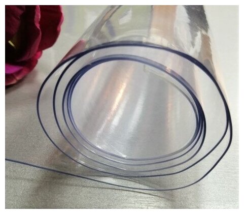 Гибкое мягкое жидкое стекло на стол. Толщина 0.8 мм, 60×120 см Прозрачная. - фотография № 7
