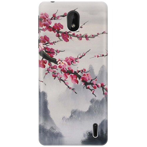 фото Re:paчехол - накладка artcolor для nokia 1 plus с принтом "сакура"