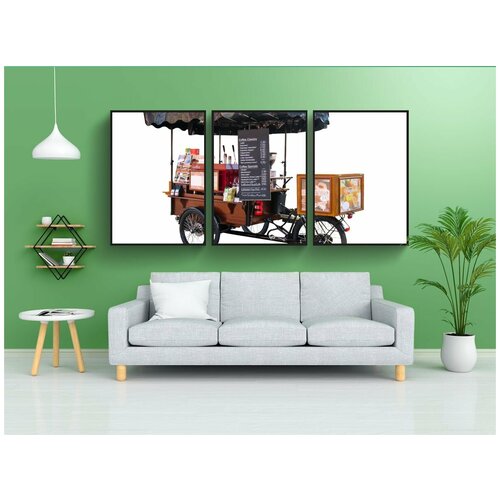 фото Набор модулных постеров для интерьера "транспортное средство, велосипед, кофе" 60x90 см. в тубусе, без рамки lotsprints