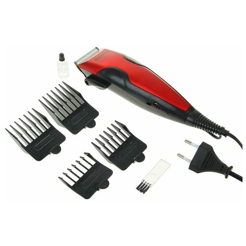 Машинка для стрижки Sakura SA-5103R Premium 4 насадки керам нож 220 В красная 290700₽
