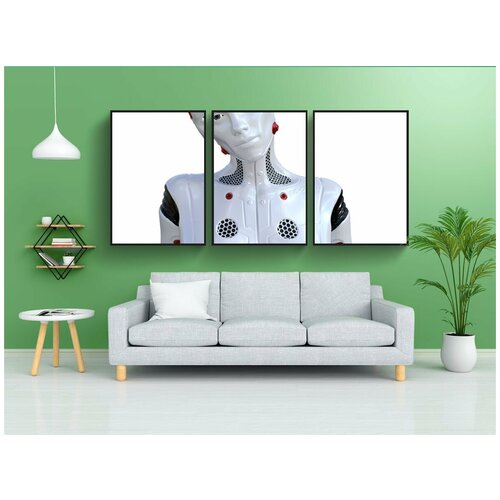 фото Набор модулных постеров для интерьера "киборг, робот, научная фантастика" 60x90 см. в тубусе, без рамки lotsprints