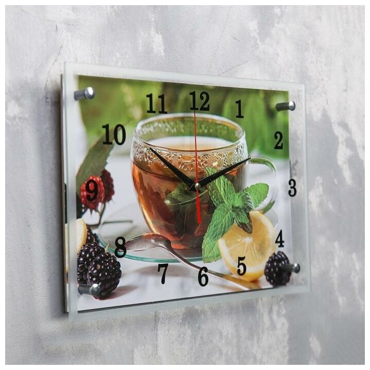 Часы настенные, серия: Кухня, "Чай с лимоном и ежевикой", 25х35 см - фотография № 2