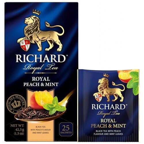 Чай Richard Royal Peach & Mint черный,ароматизированный, 25шт/уп , 2 шт.